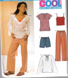 6339 JR LO RISE BOTTOMS,STRETCH CAMI,TOPS PATTERN 3/4-13/14